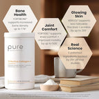 Pure Therapro Rx TriActive Collagen Plus, Collagen Powder for Hair, Skin, Nails, Bones & Joints, Hydrolyzed Collagen Powder w/Patented Peptides, Unflavored Multi Collagen Protein Powder, 30 Servings