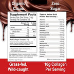 Mama Natural Hot Chocolate Multi Collagen Protein Powder, Made with Organic Cacao, Types 1, 2, 3, 4, 5, 10 Collagen Peptides Powder - Grass Fed Beef, Wild Fish Marine & USA Eggshell - 16 Servings