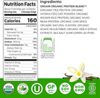 Orgain Organic Vegan Protein Powder + Oat Milk, Vanilla Bean - 20g Plant Based Protein, Gluten Free, No Dairy, Soy or Lactose Ingredients, Low Sugar, Non-GMO, Kosher, For Shakes & Smoothies - 1.05lb