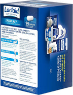 Lactaid Fast Act Lactose Intolerance Caplets with Lactase Enzyme, Dairy Relief from Gas, Bloating & Diarrhea, 9000 FCC Lactose Intolerance Pills, 96 Individual Travel On-The-Go Packs (96 x 1 ct)