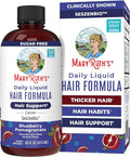 MARYRUTH'S Daily Liquid Hair Formula | With 500 mg SesZenBio™ + 2,500 mcg Biotin | Vitamin C | Thicker, Stronger Hair for Women | Hair, Skin, & Nail Health | Collagen Production | 16 Fl Oz