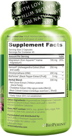 NATURELO Menopause Supplements for Women, Herbal Blend with Black Cohosh for Menopause Hot Flashes Advanced Estrogen Multi-Symptom Formula 90 Capsules