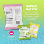 Noogs Sour Energy Chews, Electric Watermelon Electrolyte Energy Gummies, Sour Candy Flavored Alternative to Running Gels, Vegan, Gluten Free & Caffeine Free, 12 Pack