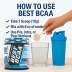 BPI Sports Best BCAA - BCAA Powder - Branched Chain Amino Acids - Muscle Recovery - Muscle Protein Synthesis - Improved Performance – Hydration – Blue Raspberry - 60 Servings - 21.12 Oz