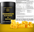 Calm Magnesium Glycinate Gummies 500mg with High-Potency Vitamin D3 10000iu & Vitamin K2 100mcg | Stress Relief, Relaxation & Bone Support for Adults | Vegan, Non-GMO, Gluten-Free, Pineapple Flavor