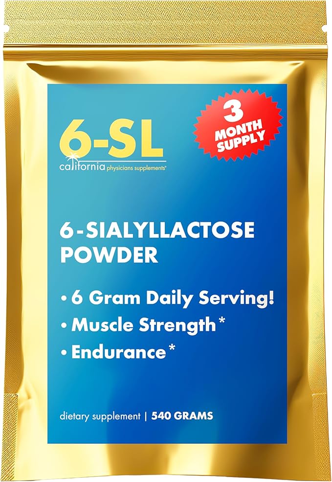 100% Pure 6-Sialyllactose (6-SL) - Muscle Support Supplement to Increase Strength, Build Lean Muscle Mass, Enhance Recovery, and Boost Performance - 3-Month Supply