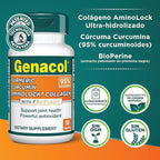 Genacol Turmeric Curcumin, Ultra-Hydrolyzed Collagen Peptides Supplement with Black Pepper Extract (BioPerine), Soothe Your Joints, Enhanced Absorption, 90 Capsules (30-Day Supply)