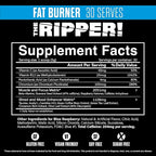 JNX SPORTS The Ripper! Fat Burner Pre Workout Powder for Men & Women Thermogenic Fat Burning & Appetite Suppressant, Boost Energy & Endurance Blue Raspberry, 30 Servings