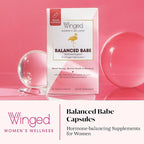 Winged Wellness Balanced Babe, Hormone Balance & Estrogen Detox Supplement for Women - 100mg DIM & Milk Thistle for PMS Bloating, Cramps, Mood, Hormonal Acne, & PCOS Support, 60 Capsules