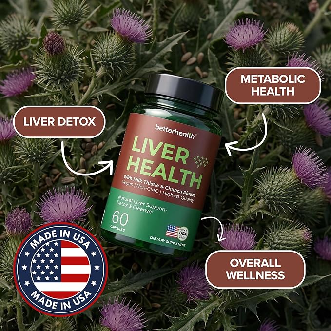 Liver Cleanse Detox & Repair Supplement with Milk Thistle, Dandelion Root & Artichoke Extract – Herbal Liver Support & Daily Detox Capsules for Men & Women, Vegan, 60 Count