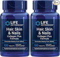 Life Extension Hair,Skin,& Nails- Collagen Plus,120 Count (Pack of 2)
