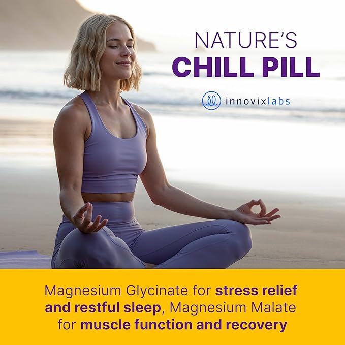 InnovixLabs Advanced Magnesium Capsules - 150 Ct, 210 mg - Chelated Glycinate and Malate - High Absorption, Promotes Relaxation, Bones, Muscle Health, Vegan Malate Sleep Supplement (Pack of 2)