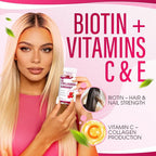 Collagen Peptides Gummies, Collagen Gummies for Women with Type I, II, III, V, X Collagen Peptides, Biotin,& Multivitamins, Promote Skin,Hair,Nail Health