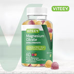 VITEEY Magnesium Gummies for Adults - 170mg of Magnesium Citrate Gummy for Calm, Sleep, Nerve & Muscle Function Support - Vegan, Gluten Free - 60 Count