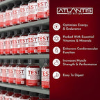 Atlantis Nutrition Testosterone Booster Gummies for Men - Enhances Strength & Stamina - Optimizes Performance & Male Enhancement - Tribulus, Goat Weed Extract, Maca Root Extract | 60 Gummies