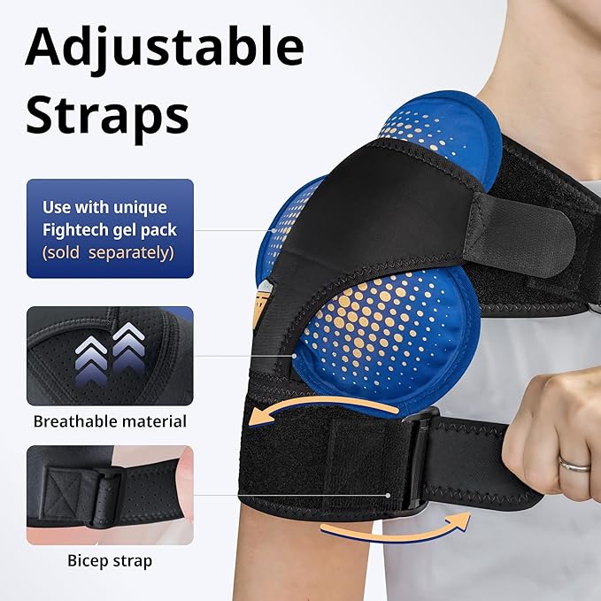 FIGHTECH Shoulder Brace for Torn Rotator Cuff for Men and Women - Support & Pain Relief (Black, X-Small)
