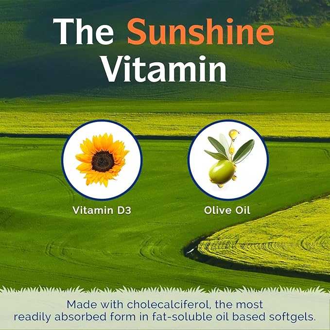 Innate Vitality Vitamin D3 5000 IU (125 mcg), High Potency Vitamin D for Bone, Teeth, and Immune Health Support, Non-GMO, No Soy or Gluten, in Olive Oil, Mini Softgels, 90 Count