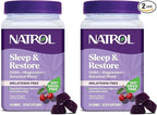 Natrol Sleep & Restore Magnesium Glycinate Blend Gummies,Magnesium for Sleep Aids for Adults,Melatonin-Free,Cherry Flavored,30 Day Supply,(Pack of 2)
