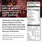 Old Trapper Beef Jerky, Hot & Spicy 8 Ounce Individual Pack, Tender and Spicy Meat Snacks for Lunches or Between Meals, 11 Grams of Protein and 70 Calories per Serving (Pack of One)