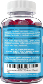 Purely Optimal Magnesium Citrate Gummies for Kids & Adults - Delicious Cherry Flavor - Sleep, Calm & Digestive Support, Relaxation, Muscle Health - Chewable Magnesium, Gluten-Free, Vegan - 90 Gummies