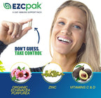 EZC Pak 5-Day Immune System Booster with Echinacea, Vitamin C, Zinc & Vitamin D - Tapered Immune Support Supplement for Adults - Supports Immunity, Easy Travel-Size Supplement Pack