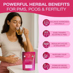 Organic Hormone Balance Tea for Women – Raspberry Leaf Tea with Fenugreek, Tulsi & Black Cohosh – Herbal Hormone Balance tea for PMS (Cramps, Mood, Bloating), Menstrual Cycle & Perimenopause Support