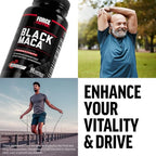 Force Factor Black Maca Root Supplement for Men, 1000mg Maca Negra Extract for Energy, Hormonal Balance & Vitality, Superior Absorption with BioPerine, 180 Capsules, 3-Pack