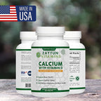 Zaytun Halal Calcium + Vitamin D3 for Bone Health, Boosts Calcium Absorption, 1 Per Day, Made in USA, Vegetarian, Halal Certified, 4 Month Supply