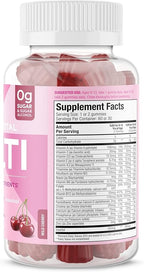 SUKU Teen Girl Multivitamin Gummies – Vitamins A, B12, C, D3, E, Biotin & Zinc – Sugar-Free Vegetarian Supplement for Skin, Energy, Immune & Bone Health – Cherry Flavor – 60 Count