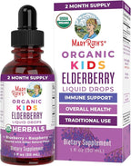 MARYRUTH'S USDA Organic Elderberry Liquid Drops for Kids | Vegan Elderberry Extract Organic Glycerin | Immune Support Supplement | Overall Health | Formulated for Ages 4-13 | 1oz