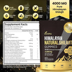 Shilajit Gummies for Men & Women | 4000mg High Potency 10-in-1 Formula with Pure Himalayan Shilajit, Ashwagandha, and 75% Fulvic Acid | Sugar-Free Vegan, 85+ Trace Minerals 4000mg / 3 Bag