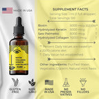 Liquid Biotin Collagen Keratin 4fl oz Liquid Supplements for Women - Comprehensive Formula Hair Skin Nails Supplement with 10000mcg Collagen 5000 mcg Biotin 5000 mcg Keratin 5000 mcg Saw Palmetto