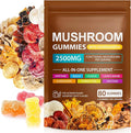Mushroom Gummies for Adults,10x Mushroom Supplement,Energy, Focus, Mood & Cognitive Support,Vegan, Immune, Brain Support & Chill Mushroom Complex Gummy,80 Gummies