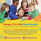 Kids Multivitamin Gummies with Iron, Sugar Free, Kids Daily Vitamins + Probiotics, Algae Omega 3 (EPA/DHA), A, C, D, Methyl B12, Folate, B6, Zinc, Biotin, for Healthy Growth, Immune Support, 60 Count