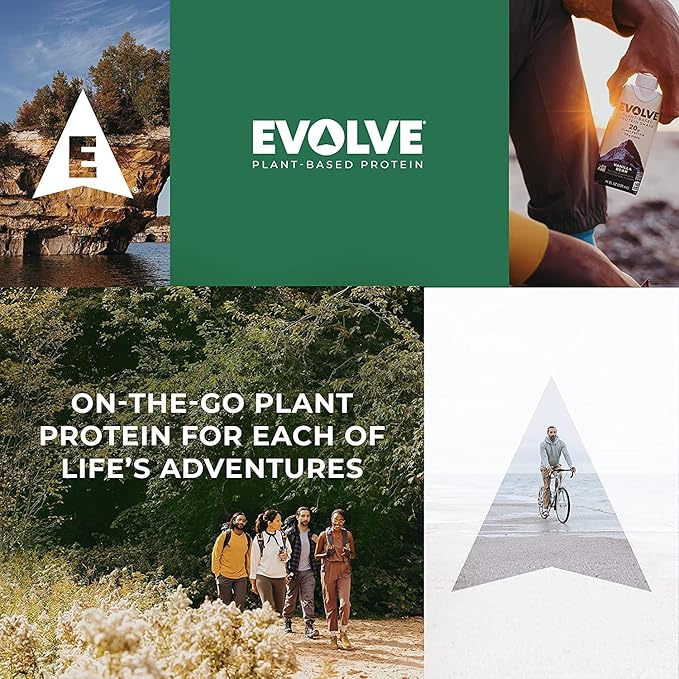 Evolve Plant Based Protein Shake, Café Mocha, 20g Vegan Protein, Dairy Free, No Artificial Sweeteners, Non-GMO, 10g Fiber, 11oz, (24 Pack) (Formula May Vary)