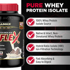 ALLMAX ISOFLEX Pure Whey Isolate Protein Powder - Gluten Free, Low Lactose, Sugar-Free - High-Protein, Clean, Keto-Friendly for Pre Post Workout Supplement for Women and Men | Cookies & Cream, 5lb