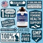 Vaginal Probiotics for Women - 19Bil CFU,15-Strain Lactobacillus Probiotic for PH Balance, Urinary Tract Support, Odor & Yeast Health - Balance Complex for Women BV Support Supplements - 30 Vegan Caps