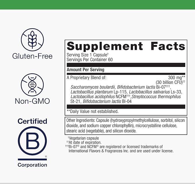 Metagenics UltraFlora Spectrum - Shelf-Stable Probiotic for Gut & Digestive Wellness, Healthy Microbiome & Flora Support* - Non-GMO & Gluten-Free - 2-Month Supply - 60 Capsules