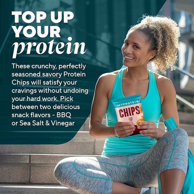 Myprotein Crunchy Protein Chips Barbecue (6 x 37g Packs), 14g High Protein Snacks, Ready-to-Eat Chips, 120 Calories Per Serving, Post Workout Crisps Treat