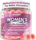 Womens Multivitamin Gummy, Methylated Multivitamin for Women, Biotin, Methylfolate, Iron, Collagen, Vitamins A C D, B Complex, Antioxidants for Women's Daily Support, Beauty, Immune, No Sugar, 60 Cts