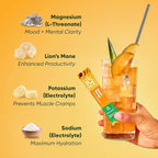 IQMIX Hydration Electrolyte Powder - 4-in-1 Formula for Hydration, Mental Clarity, Mood & Recovery - Sugar-Free, Keto Drink Mix with Magnesium L-Threonate & Lion’s Mane - 8-Count Sampler (All Flavors)