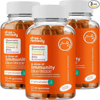 A Dose of Immunity Kids Immune Support Gummies Quercetin for Kids with Vitamin C, Zinc, Vitamin D, 100mg Quercetin Bromelain, Echinacea, Lung, Immune Defense, Immunity Booster 180 Count