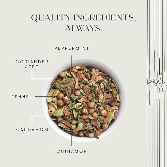Luxmi Estates Fennel Mint Loose Leaf Tea 100g/3.52oz (50 Cups) for Digestion & Detox|Caffeine Free