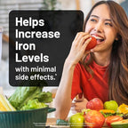 NatureWise Vegan Iron Supplement for Women & Men - Gentle on Stomach High Absorption - Coated Iron Bisglycinate Tablets + Vitamin C, Methyl B12, Folate & Organic Food Blend - 30 Tablets[30-Day Supply]