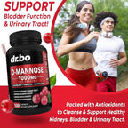 D Mannose Supplements for Women Pills - Natural D-Mannose 500mg Capsules, Cranberry DMannose Pills 1000mg Per Serving - Bladder Flush & Urinary Tract Cleanse Health Supplement - 120 Veg Capsules