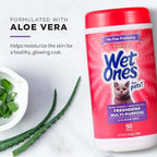 Wet Ones for Cats Freshening Wipes, Multi-Purpose Cat Grooming Wipes with Aloe Vera, Helps Remove Dirt, Odor, and Dander Between Baths, Fresh Scent, 50 Count