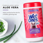 Wet Ones for Cats Freshening Wipes, Multi-Purpose Cat Grooming Wipes with Aloe Vera, Helps Remove Dirt, Odor, and Dander Between Baths, Fresh Scent, 50 Count - 3 Pack
