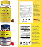 Bach Rescue Plus Sleep Gummies with 5mg Melatonin/dose [and] Bach Rescue Plus Mood & Stress Support Gummies with Key Nutrients and Botanicals - 2PK Dietary Supplements, 60Ct Each