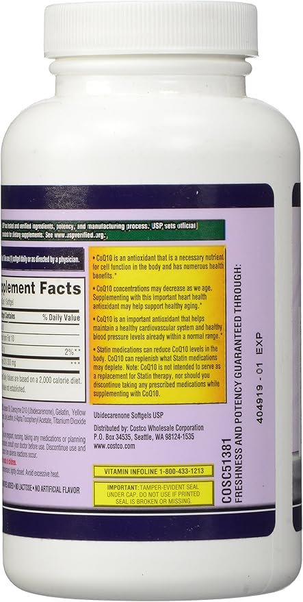 Kirkland Signature COQ10 100 Softgels, 300 mg, 6.4 Ounce