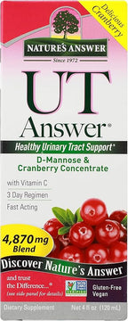 Nature's Answer UT Answer | Urinary Tract System Support | Cranberry Flavor Dietary Supplement | Alcohol-Free, Gluten-Free, Not Tested on Animals & Vegan 4oz